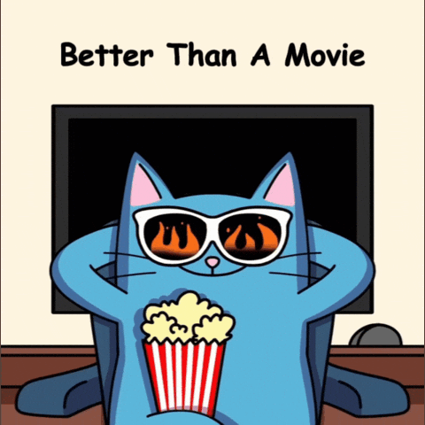 Spectating Blue Cat GIF