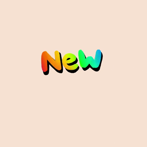 Text gif. Rainbow colored text reads, "New year." It's crossed out and replaced with text that says, "Old me."