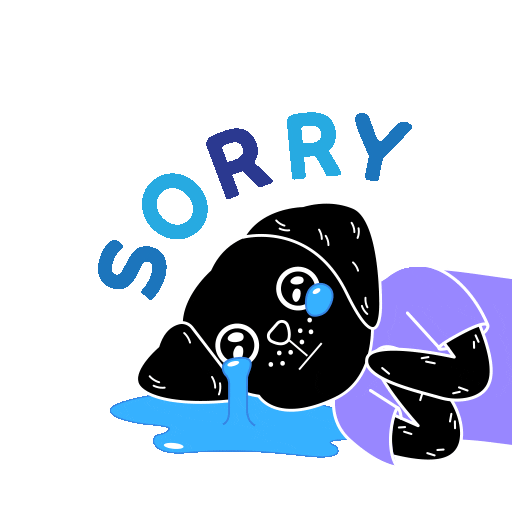 Sad Black Dog Sticker