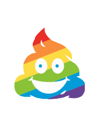 Rainbow Poo Sticker by Guts Charity UK