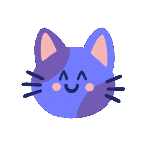 Blue Cat Sticker by Lorine Kirk