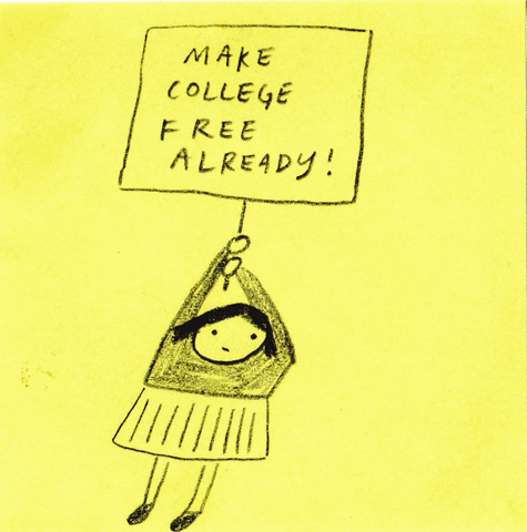 drawingintheforest college education free protest GIF