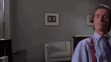 Patrick Bateman Listening GIF