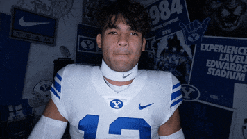 Byu Football Chest Pound GIF by BYU Cougars
