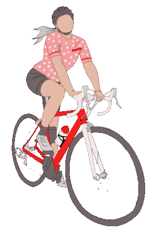 Girl Cycling Sticker