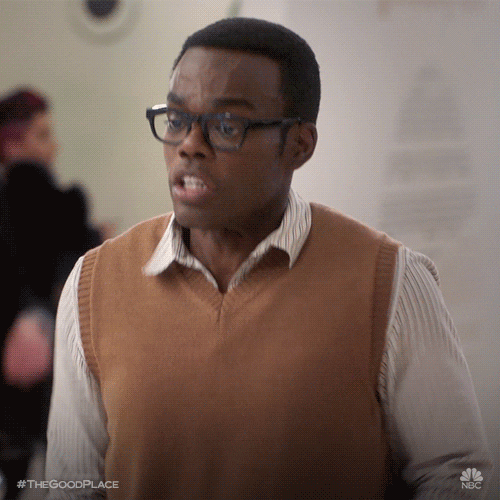 Scared Season 3 GIF by The Good Place