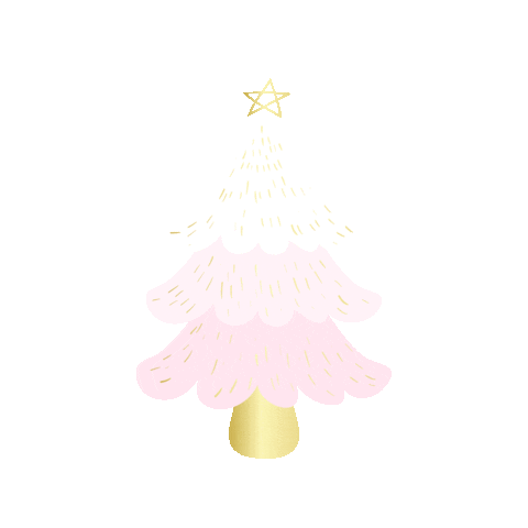 Pink Christmas Tree Sticker by By Bird