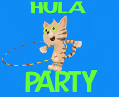 HannahtheSpanner happy cat party hulahoop GIF
