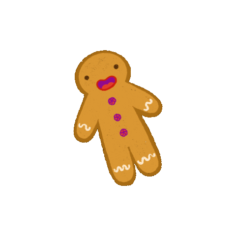 Gingerbread Man Christmas Sticker by Betheny Waygood