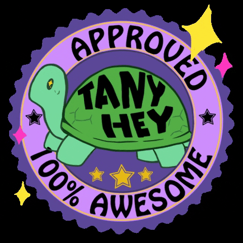 Tanyhey aprovado tortuga stiker tanyhey GIF