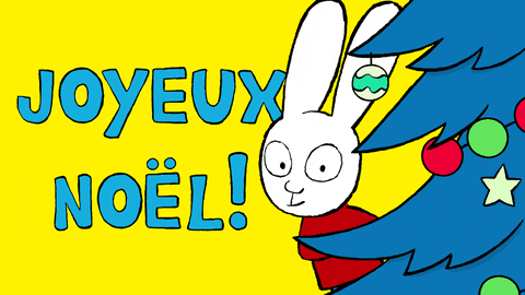 Joyeux Noel GIF by Simon Super Rabbit Merry Christmas in French