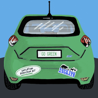 Electric vehicle bumper stickers