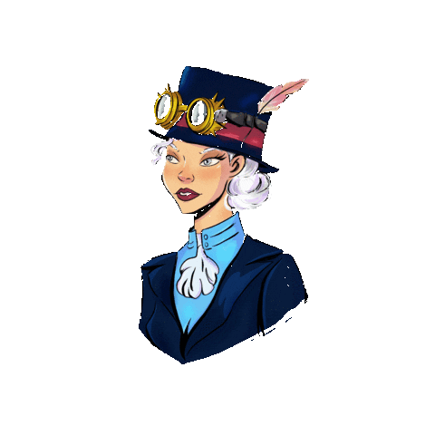 Steampunk Magnolia Sticker by Helena Gaessler Autorin