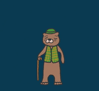 Elderly otter with magic walking stick