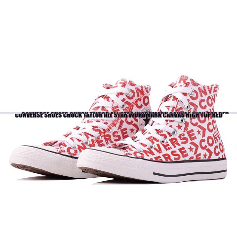 Converse Shoes Chuck Taylor All Star Wordmark Canvas High Top Red GIF