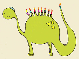 Dinosaur Hanukkah GIF by Kimmy Ramone