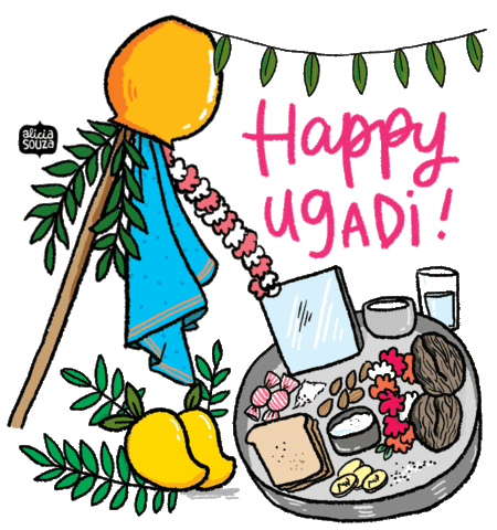 Happy Ugadi Sticker by Alicia Souza