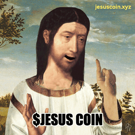 JesusCoin crypto jesus pointing christ GIF