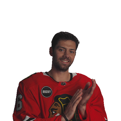 Happy Ice Hockey Sticker by NHLBlackhawks