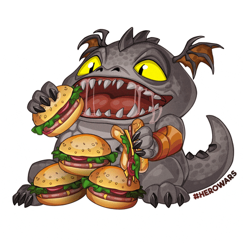 Hungry Fast Food GIF by Hero Wars