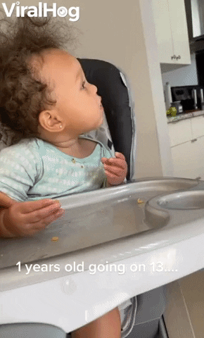 Toddler Shows Mom Sass At Mealtime GIF by ViralHog