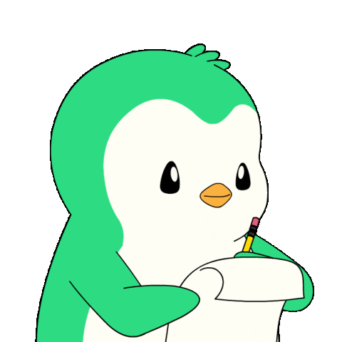 Penguin Observe Sticker by Abster