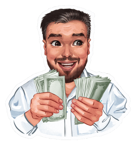 Money Man Sticker by Oleg Shadskiy