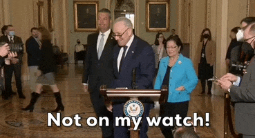 Chuck Schumer Not On My Watch GIF by GIPHY News