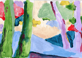 WeronikaMarianna loop painting forest mountains GIF