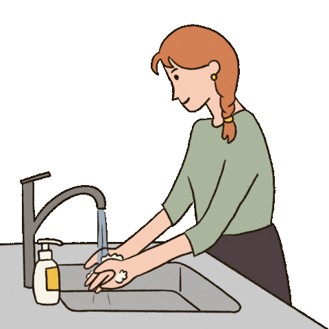 Wash Hands Illustration Sticker by Carolynn