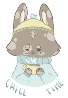 britz_u coffee winter chill bunny Sticker