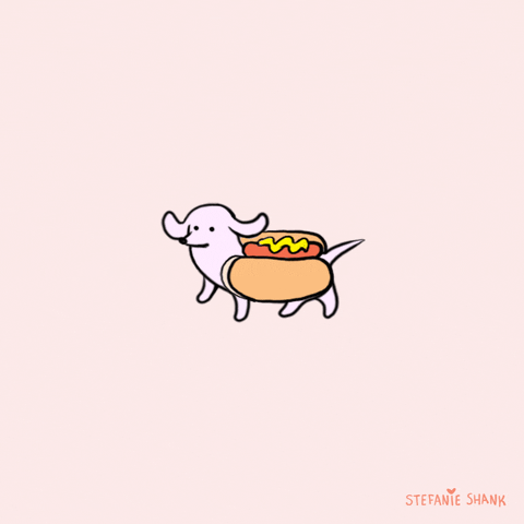 Hungry Hot Dog GIF by Stefanie Shank
