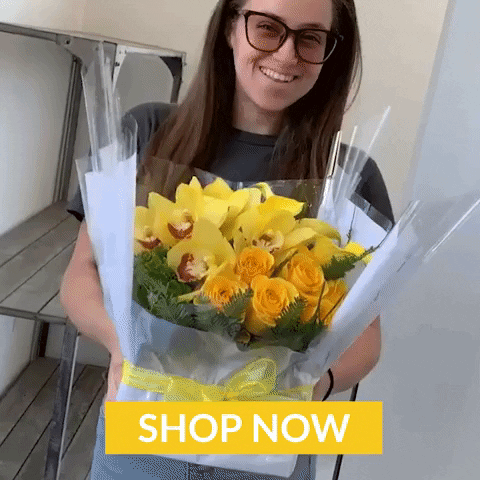 Shop Now Yellow Flowers GIF by qgfloral