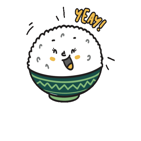 Happy White Rice Sticker by BulkSource for iOS & Android | GIPHY