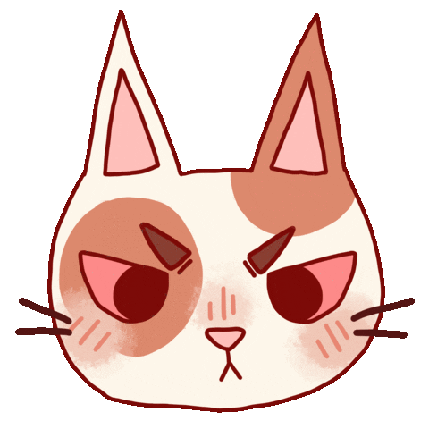 Angry Cat Sticker by Caity Chilton