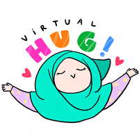 Hijab Virtual Hug GIF by ifalukis