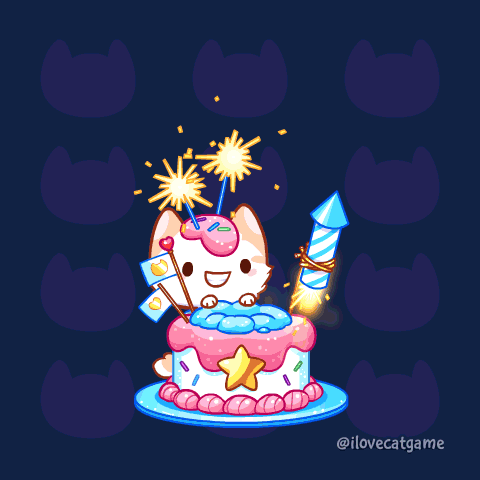 Happy Birthday Cat GIF by Mino Games