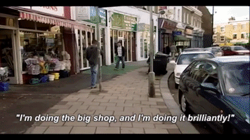 mattbinns15 peep show drunk shopping big shop excellent shopping GIF
