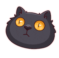 Sleepy Black Cat Sticker