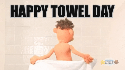 drying off with a towel cartoon
