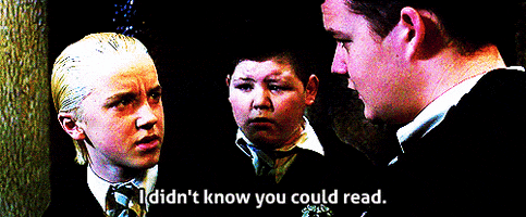 draco i didnt know you could read harry potter GIF