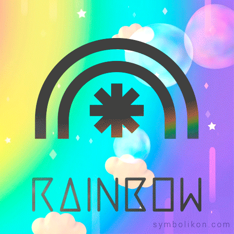 Symbolikon rainbow colors bubbles sparkling GIF