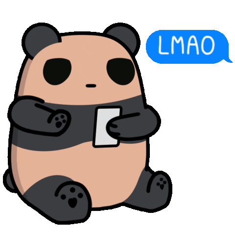 Not Funny Lol Sticker by The Potato Panda