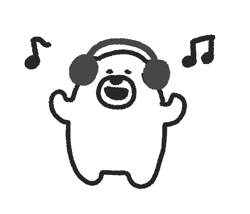Cute Polar Bear Listening Music' Sticker