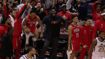 Jumping Zion Williamson GIF by New Orleans Pelicans