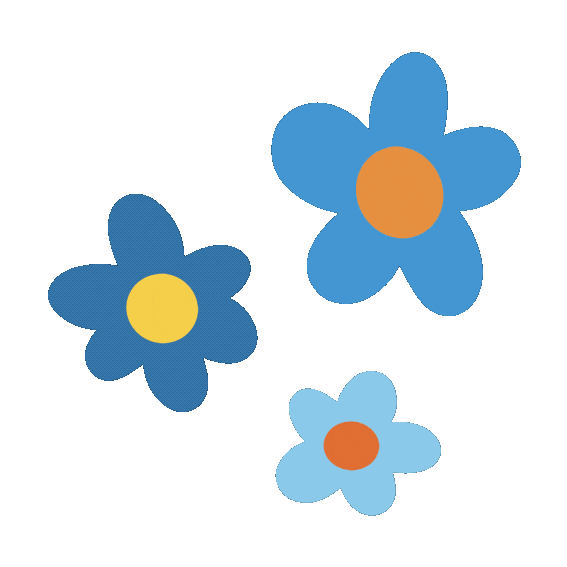 Blue Flowers Flower Sticker