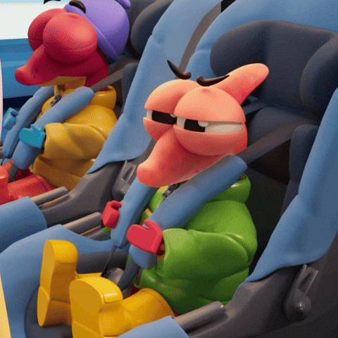 Car Seat Children GIF by Claynosaurz