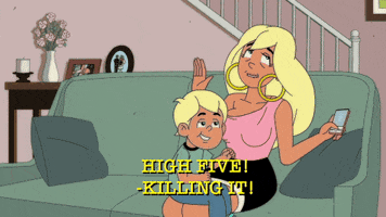 high five animation domination GIF by gifnews