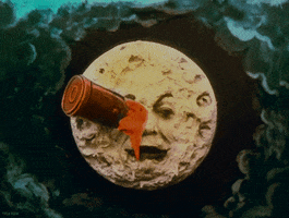 colorized a trip to the moon GIF by Tech Noir