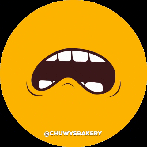 Chuwys happy mouth scare brownie GIF